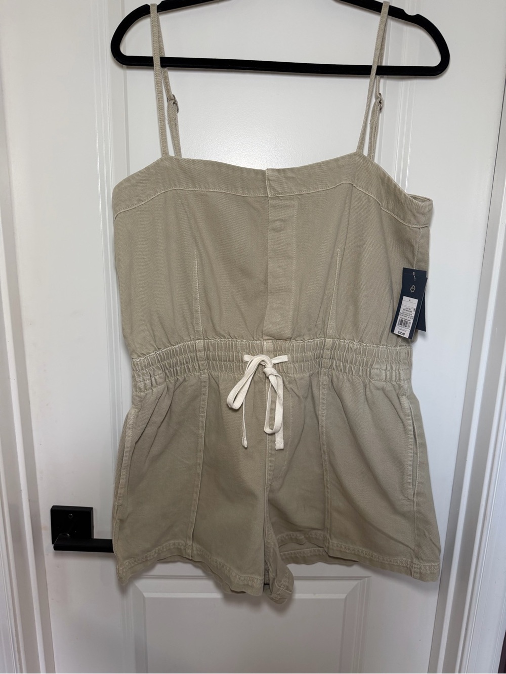 Universal Thread Beige Drawstring Romper